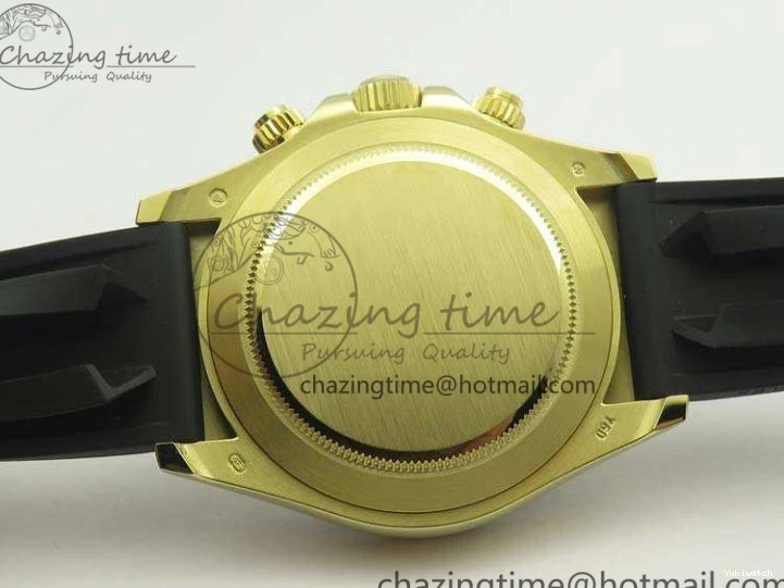 Daytona 1:1 Clone 116518 LN YG Dial Best Black ARF Rubber A4130 On Strap Super Edition 0303